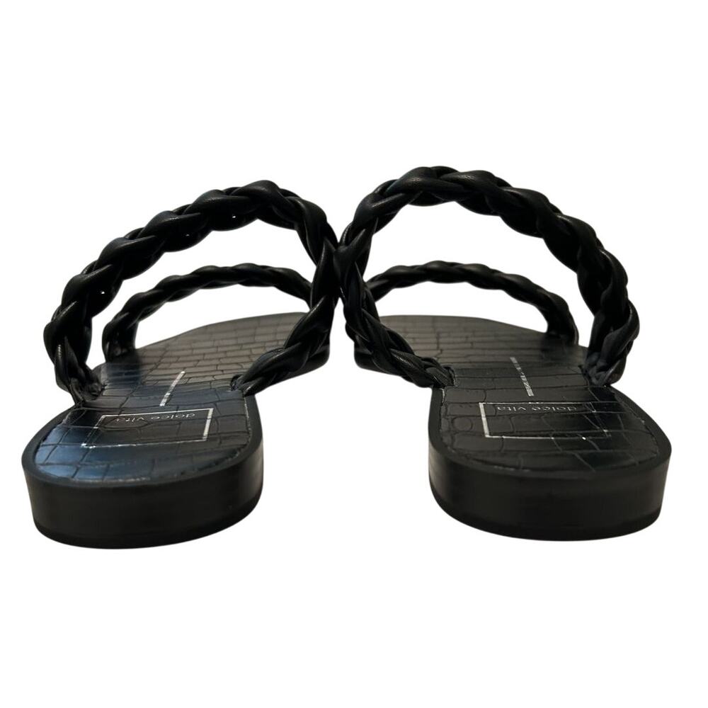 NEW Dolce Vita Indy Braid Straps Square Toe Croc-Embossed Footbed Black Sandal-6 - Picture 6 of 8